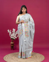 SC3296 - Linen Cotton With Border Embroidery